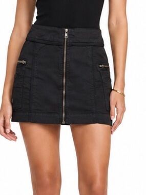 Maria Cher Archival Utility Cargo Zip Mini Skirt Black Size 4